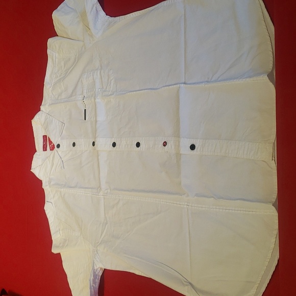 Lot of 2 Mens XXLshort sleeve button up navy blue and white shirts by Marc Ecko. - Picture 3 of 8